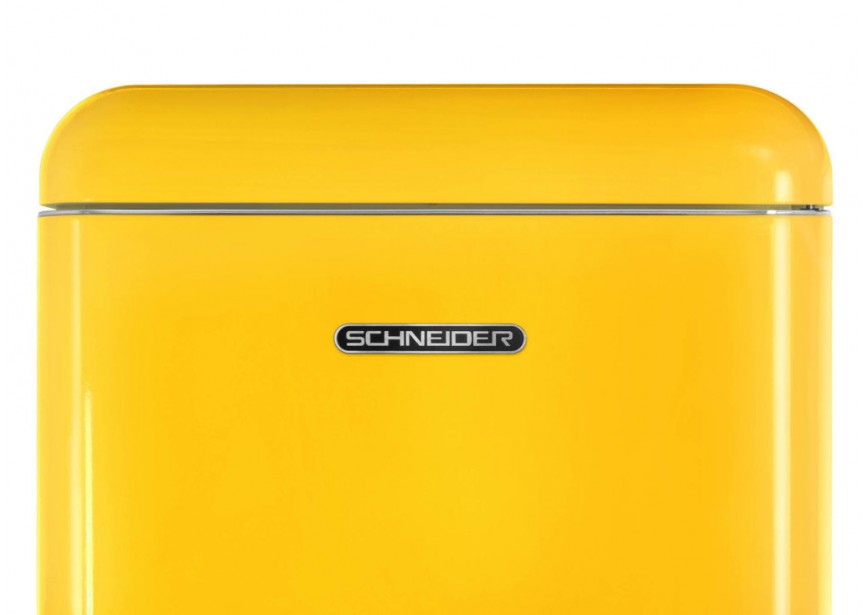 Schneider SCDD208VCAN Canary Yellow koelvries kast 150cm