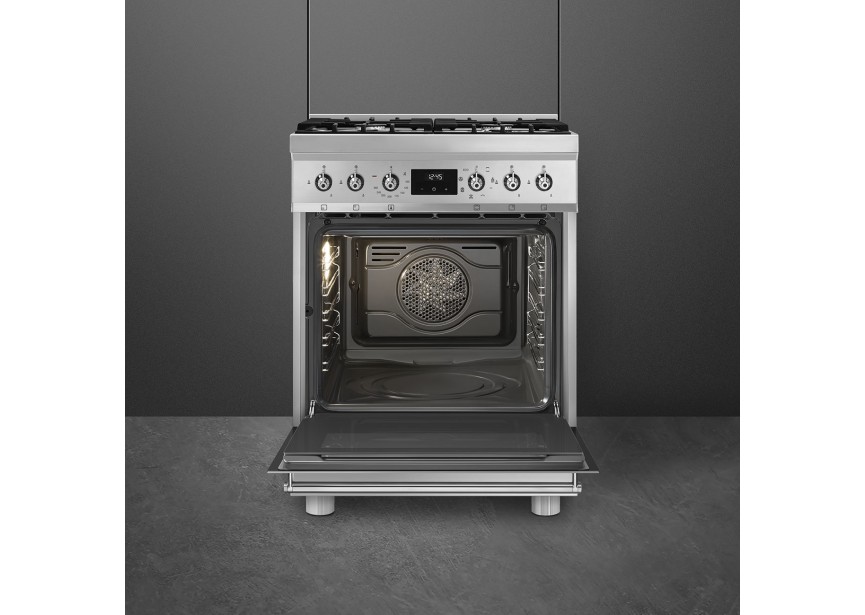 Smeg C6GMX2 inox 60 cm gas fornuis multifunctionele oven