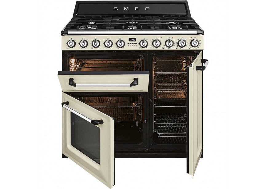 Smeg TR93P 90cm A+ gasfornuis multi-oven grilloven Creme