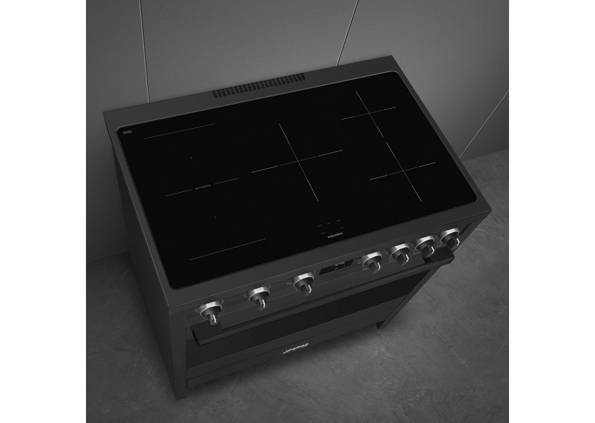 Smeg B95IMAN9 90cm A-klasse inductiefornuis oven antraciet