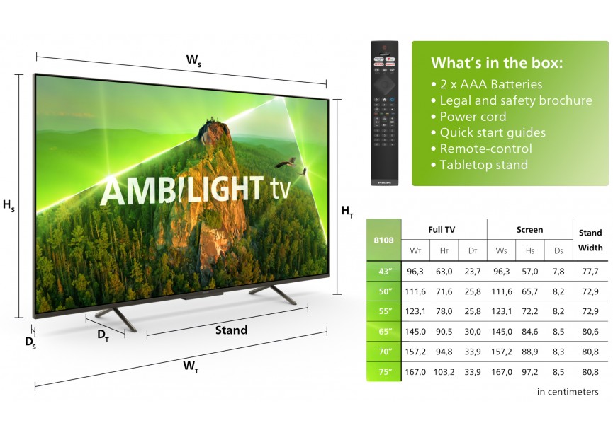 Philips 43 109 cm Ambilight 4K UHD Smart LED TV 43PUS810812