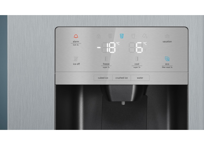 Siemens KA93GAIEP Side by Side inox-easyclean -kraan nodig-