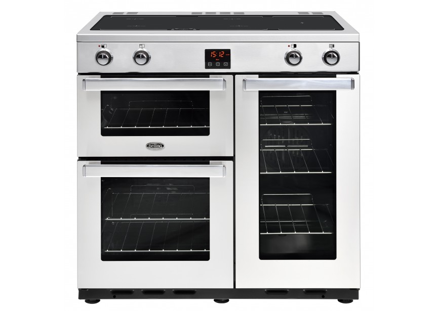 Belling Cookcentre 90 Ei RVS fornuis 5 inductiezone 3 oven