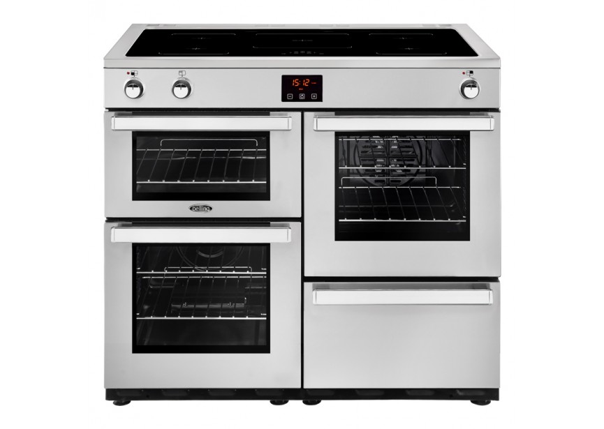 Belling Cookcentre 100 Ei RVS fornuis 5 inductiezone 4 oven