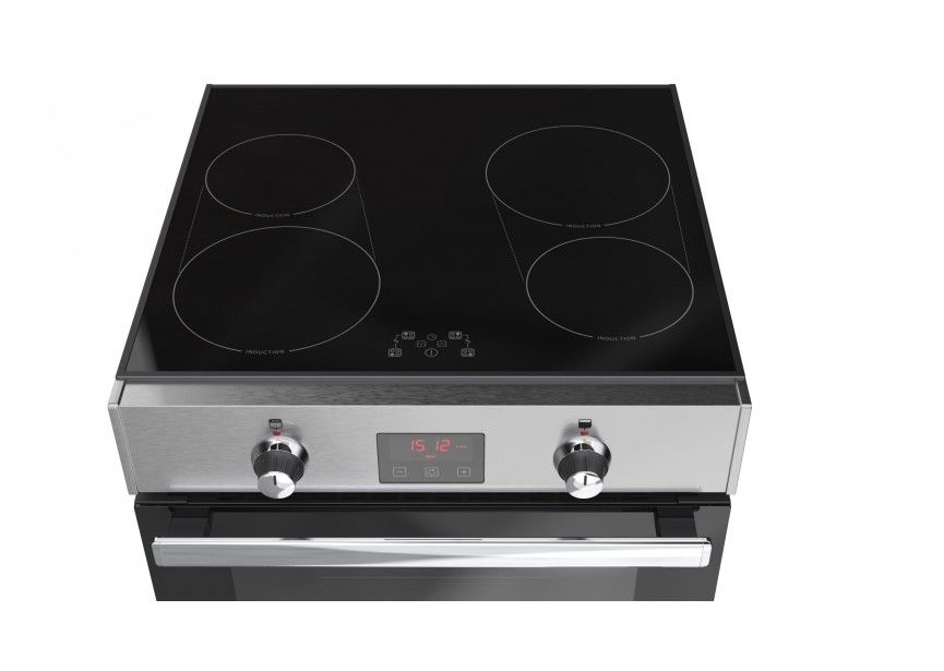Belling Cookcentre 60 Ei RVS fornuis 4 inductiezone 2 oven
