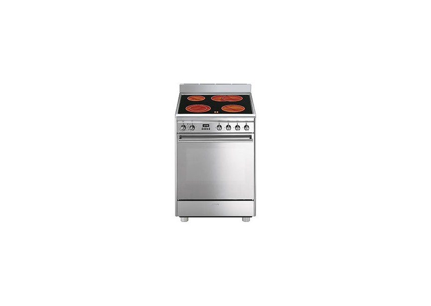 Smeg SX68CM8 inox 60 cm keramisch fornuis multifunctie oven