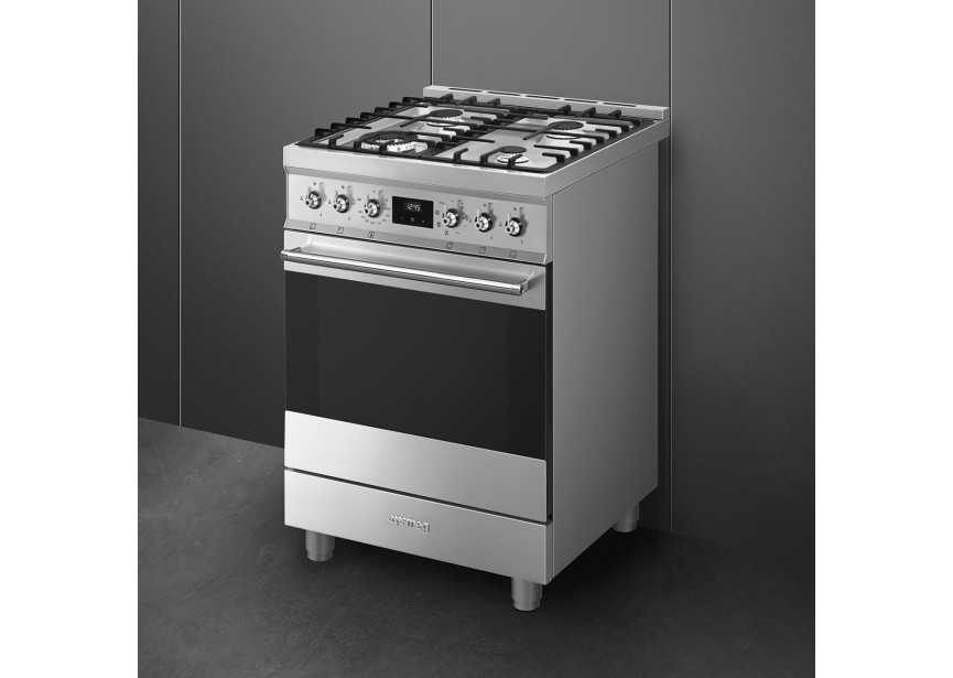 Smeg C6GMX2 inox 60 cm gas fornuis multifunctionele oven