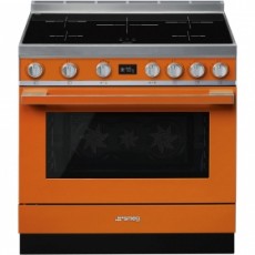 Smeg CPF9IPOR 90cm A+ inductiefornuis pyrolyse oven oranje
