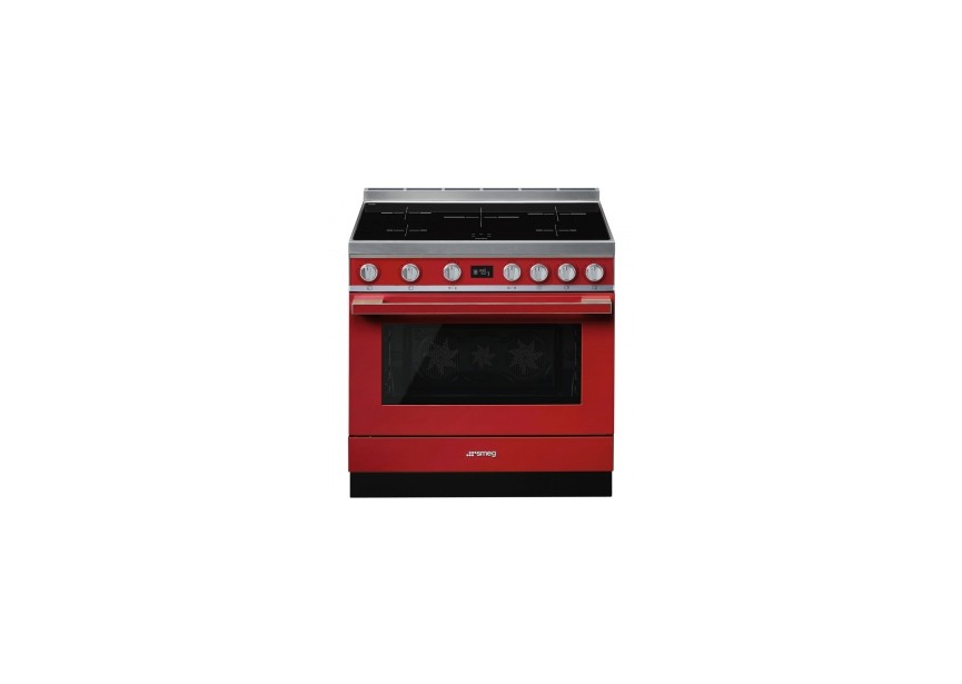 Smeg CPF9IPR 90cm A+ inductiefornuis pyrolyse oven rood
