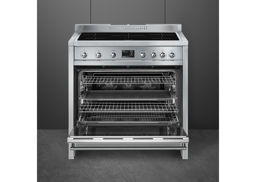 Smeg A1PYID-9 90cm A inductiefornuis pyrolyse oven inox