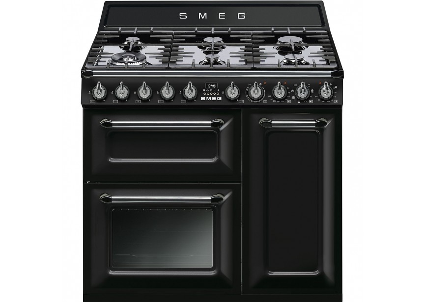 Smeg TR93BL 90cm A+ gasfornuis multi-oven grilloven Zwart