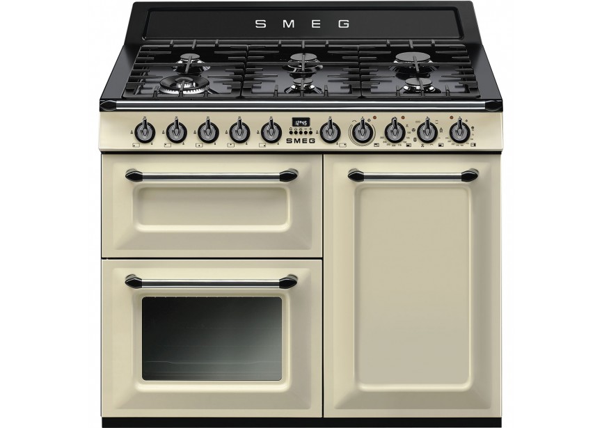 Smeg ATR103P 100cm A-klasse gasfornuis 2x oven grill Creme