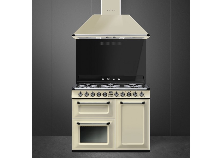 Smeg ATR103P 100cm A-klasse gasfornuis 2x oven grill Creme