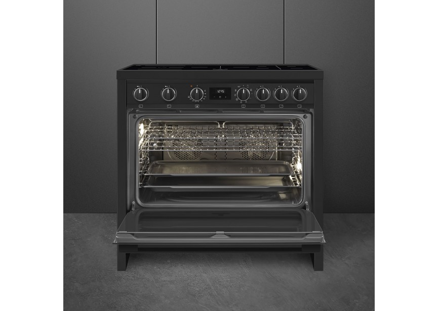 Smeg B95IMAN9 90cm A-klasse inductiefornuis oven antraciet