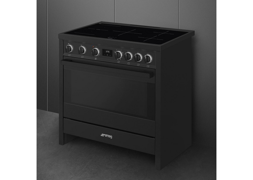 Smeg B95IMAN9 90cm A-klasse inductiefornuis oven antraciet