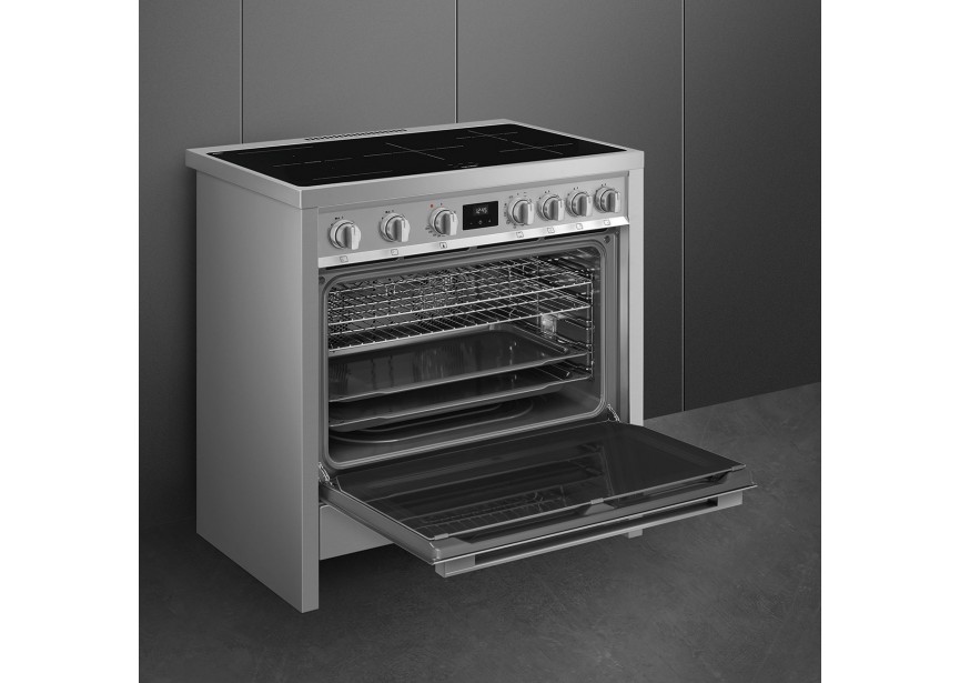Smeg B95IMX9 90 cm A-klasse inductiefornuis oven Inox