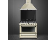 Smeg TR90P2 90cm A+ gasfornuis multi oven opberglade Creme