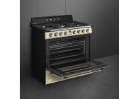 Smeg TR90P2 90cm A+ gasfornuis multi oven opberglade Creme