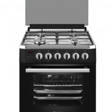 Wiggo 60 cm Zwart RVS 9 series gasfornuis electrische oven