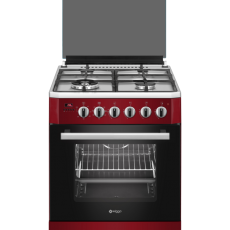 Wiggo 60cm Rood RVS Serie 9 wok gasfornuis electrische oven
