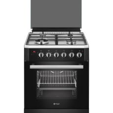 Wiggo 60cm Zwart RVS Serie 9 wok gasfornuis electrische oven