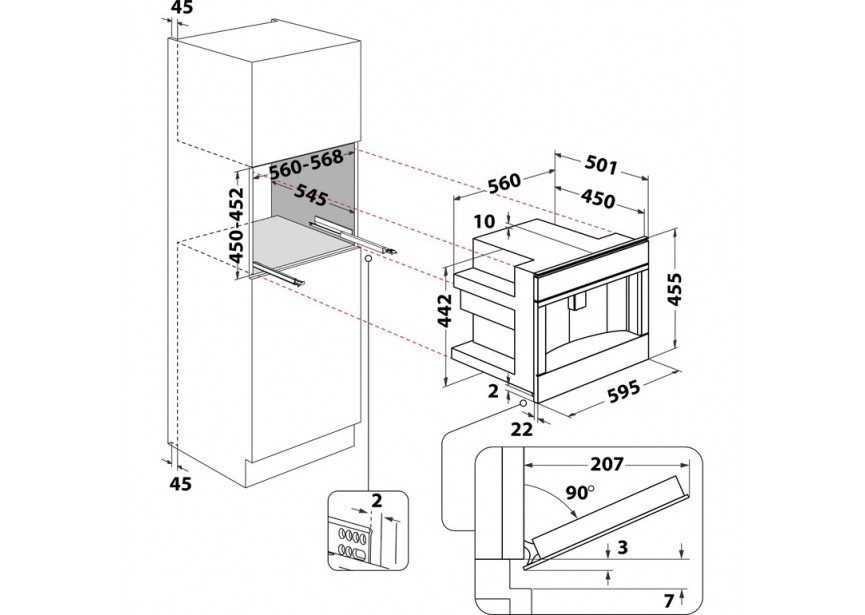 Bauknecht BKKMT11F45 volautomaat inbouw espresso