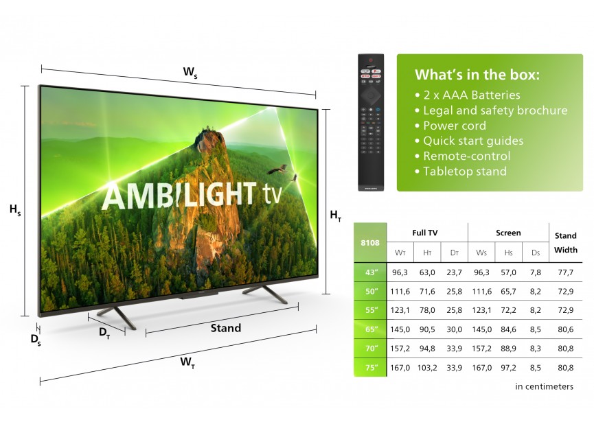 Philips 75PUS8108 75 189 cm 4 K UHD Ambilight Smart TV