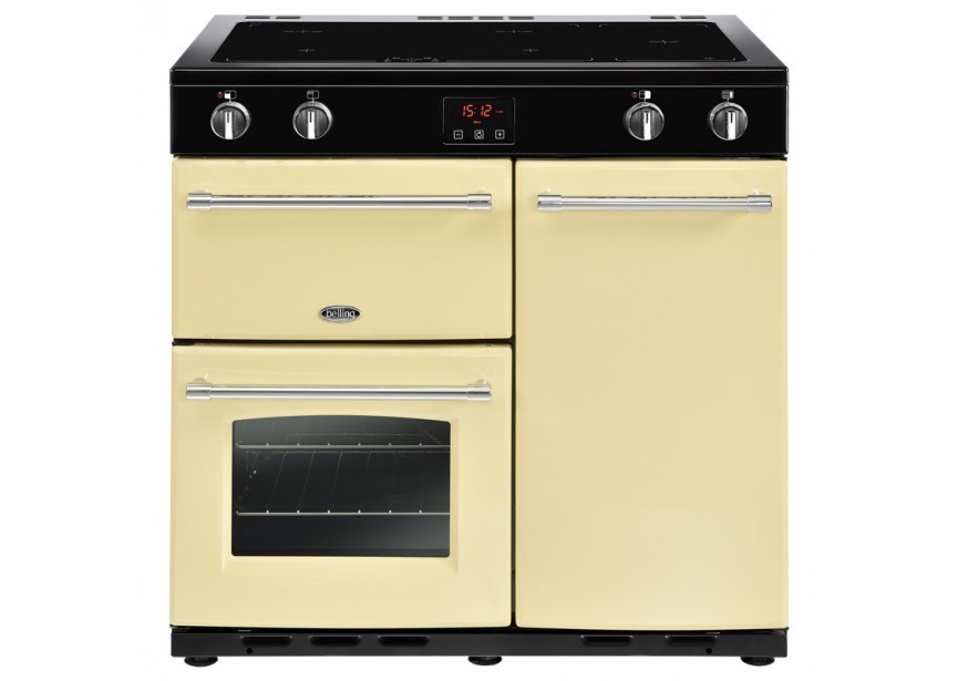Belling Farmhouse 90 Ei Creme fornuis 5 inductiezones 3 oven