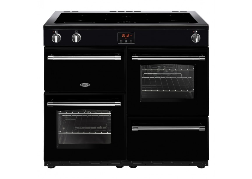 Belling Farmhouse 100 Ei Zwart fornuis 5 inductiezone 4 oven