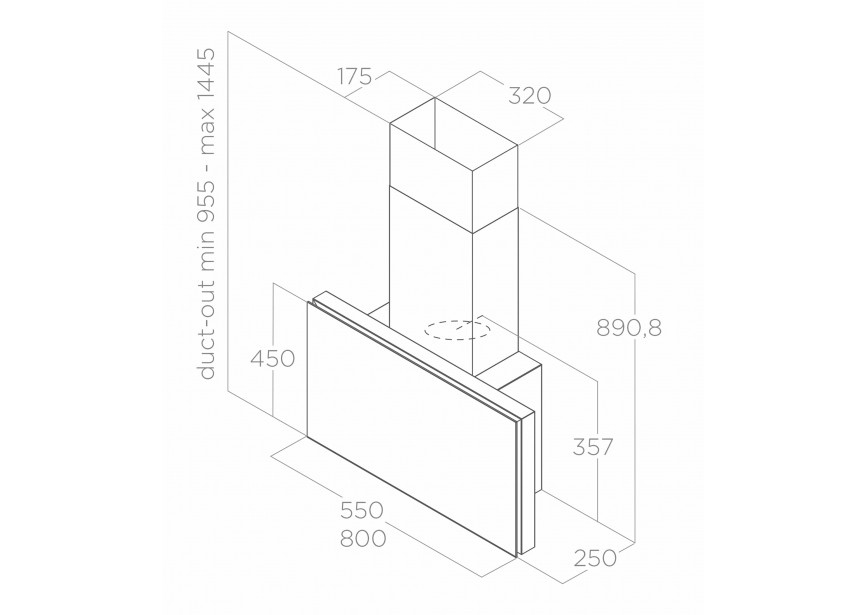 Elica PRF0164874 PLAT BL/F/80 Wanddampkap