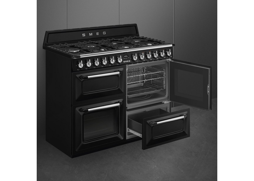 Smeg TR4110BL1 110 cm zwart Victoria gas fornuis