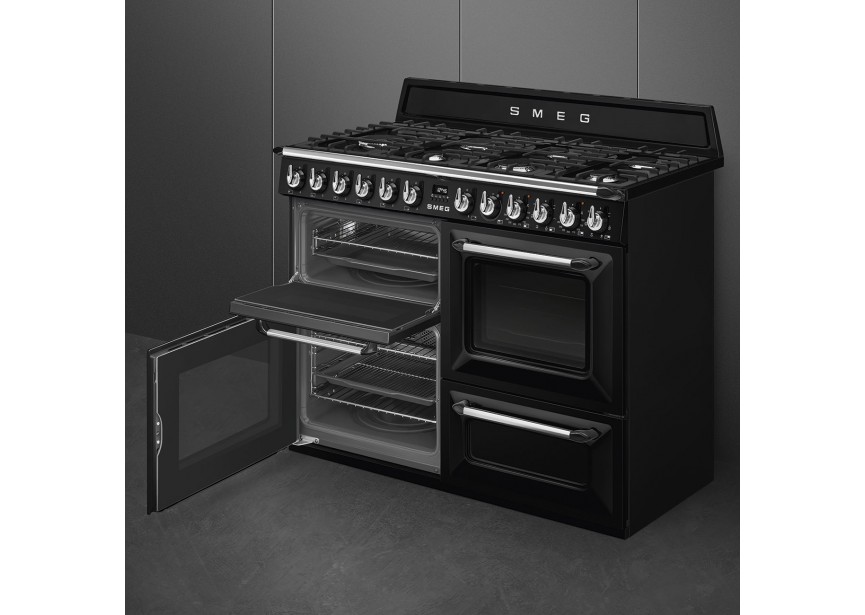 Smeg TR4110BL1 110 cm zwart Victoria gas fornuis