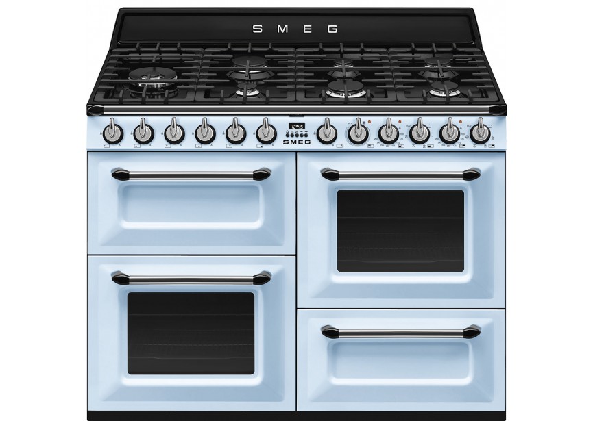 Smeg TR4110AZ 110 cm pastelblauw Victoria gas fornuis