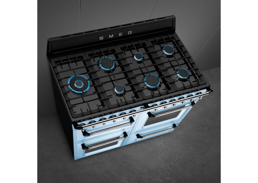 Smeg TR4110AZ 110 cm pastelblauw Victoria gas fornuis