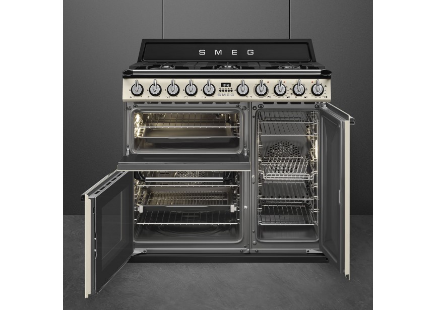 Smeg TR93P 90cm A+ gasfornuis multi-oven grilloven Creme