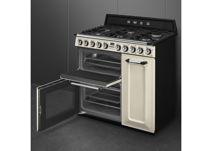 Smeg TR93P 90cm A+ gasfornuis multi-oven grilloven Creme