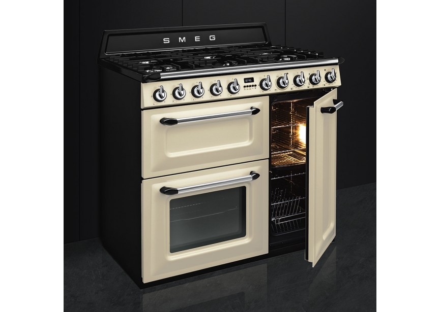 Smeg TR93P 90cm A+ gasfornuis multi-oven grilloven Creme