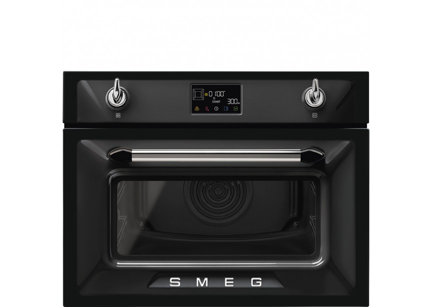 Smeg SO4902M1N 45 cm nis Victoria Zwart combi oven