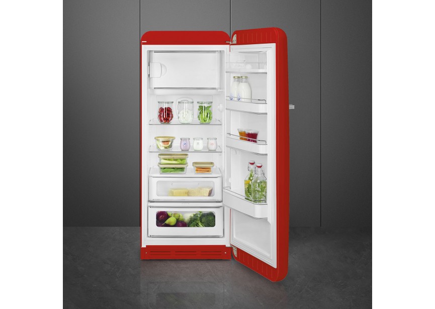 Smeg FAB28RRD5 153 cm 270 L Retro Rode Koelkast Vriesvak