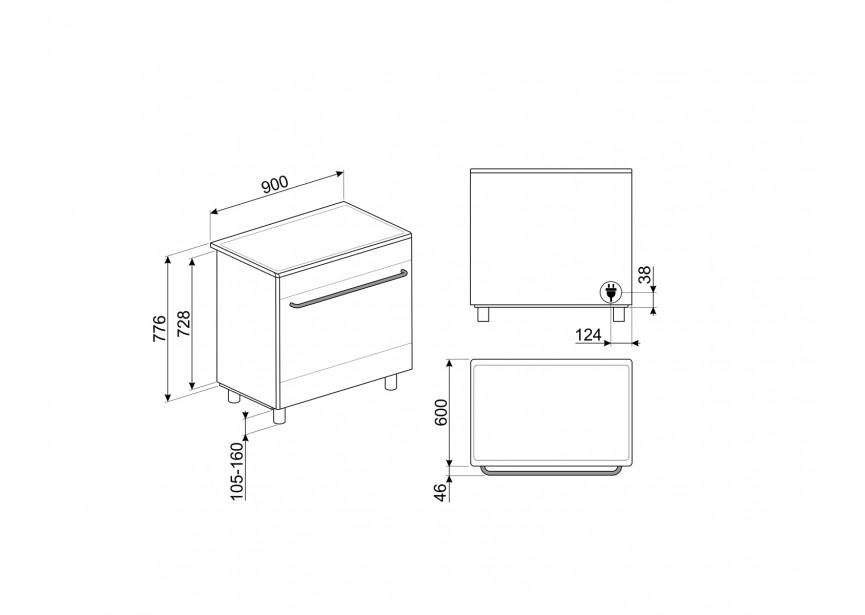 Smeg SCD90IMX9-1 90cm inductiefornuis multifunctie oven inox