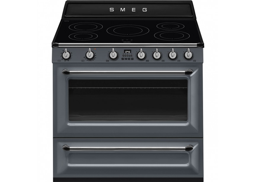 Smeg TR90IGR2 90cm A inductiefornuis oven opberglade Grijs