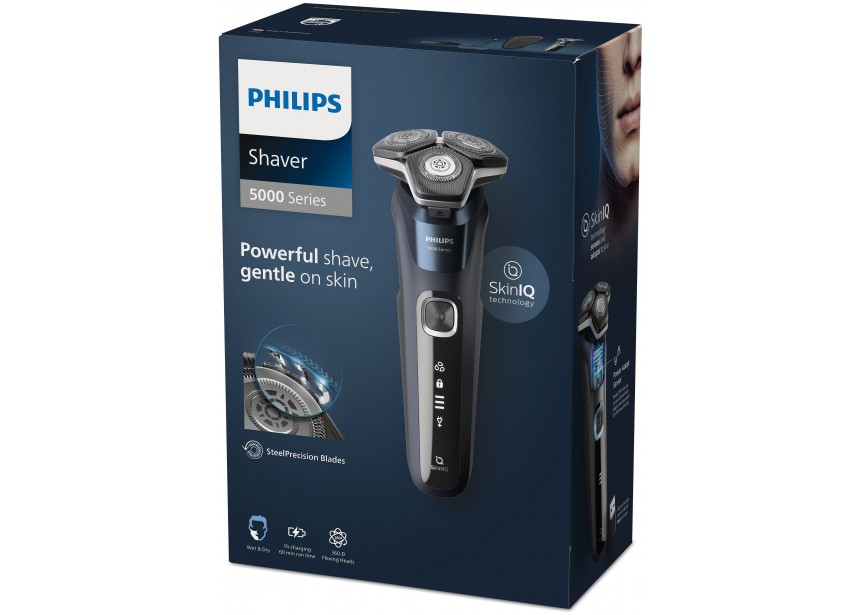 Philips S5885/35 LED scherm oplaadbare shaver Zwart Blauw