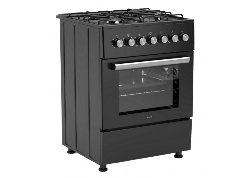 Wiggo WO-E606A(BB) mat zwart 60 cm LUXE gemengd fornuis