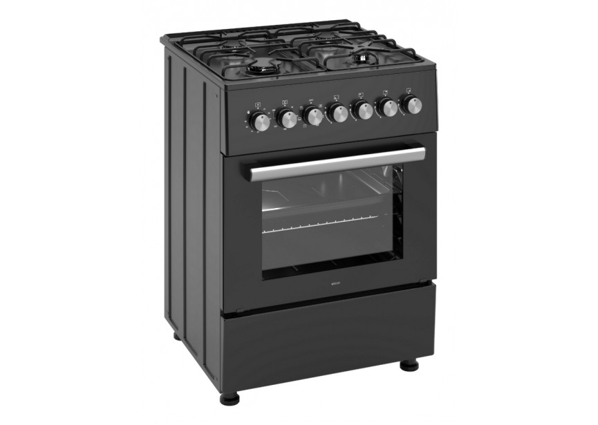 Wiggo WO-E606A(BB) mat zwart 60 cm LUXE gemengd fornuis