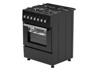 Wiggo WO-E606A(BB) mat zwart 60 cm LUXE gemengd fornuis