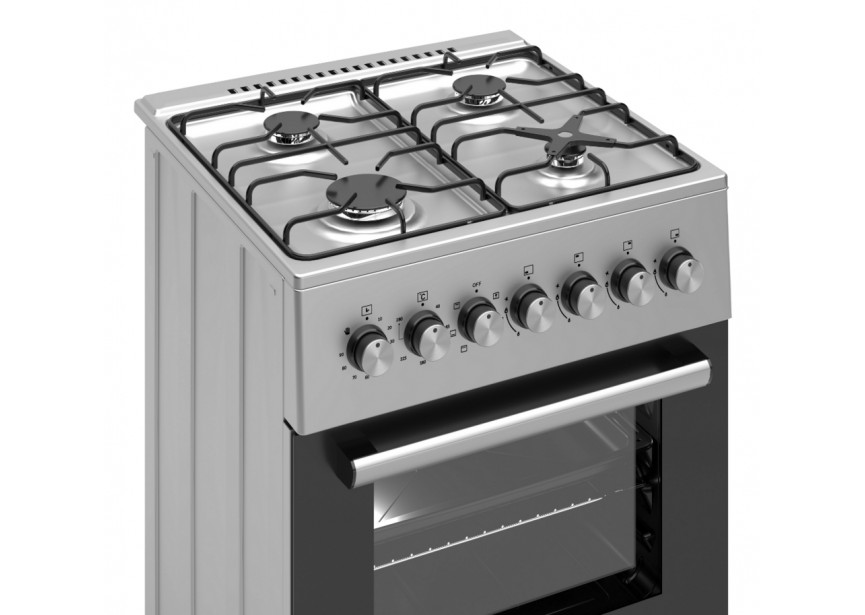 Wiggo WO-E606A(XX) Inox 60 cm LUXE gemengd fornuis