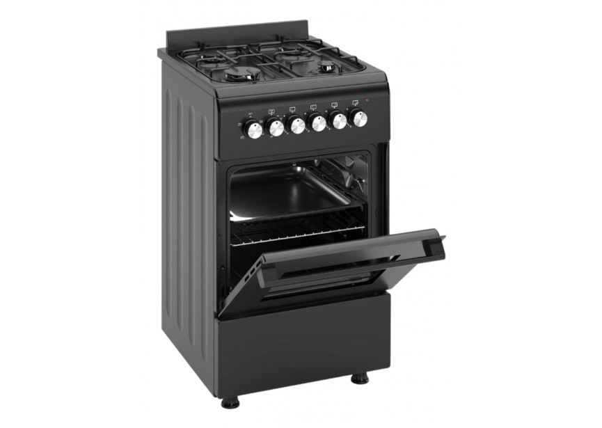 Wiggo WO-E503A(BB) 50cm Zwart gasfornuis electrische oven