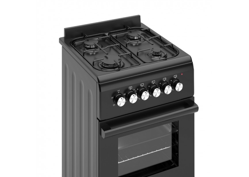 Wiggo WO-E503A(BB) 50cm Zwart gasfornuis electrische oven