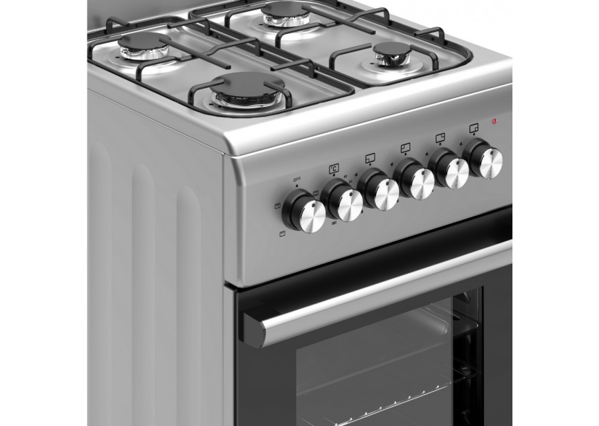 Wiggo WO-E503A(XX) 50cm Inox gasfornuis electrische oven