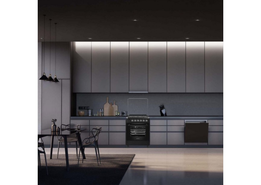 Wiggo WO-E503A(XX) 50cm Inox gasfornuis electrische oven